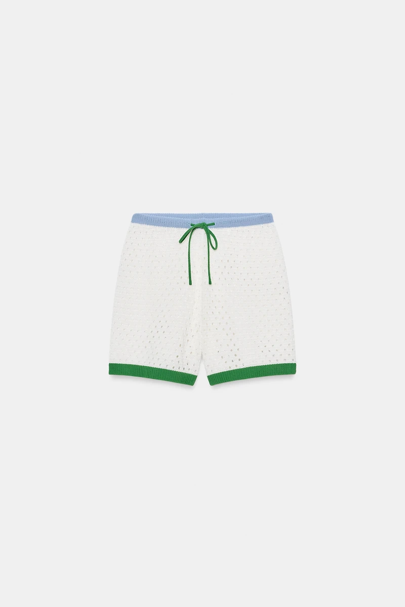 OPENWORK KNIT SHORTS