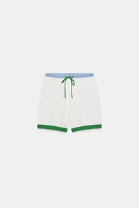 OPENWORK KNIT SHORTS