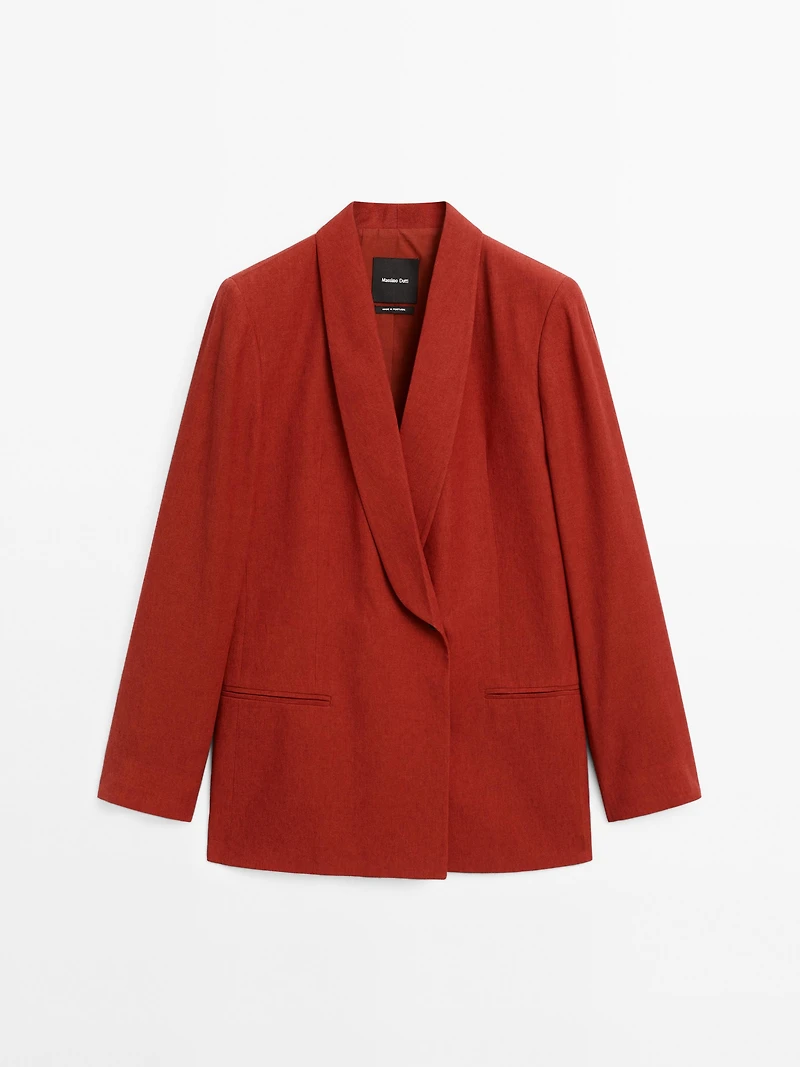 Blazer lin à col smoking