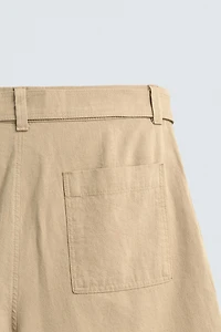 BELTED RELAXED FIT SHORTS