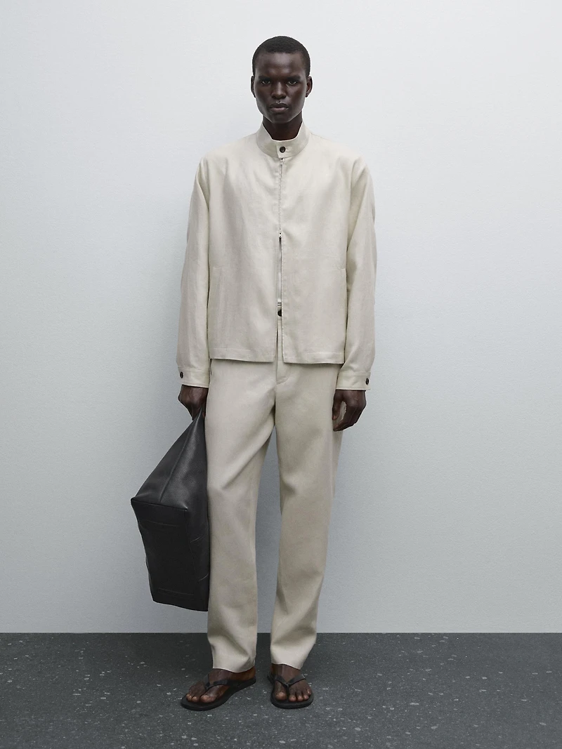 100% linen trousers