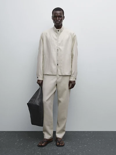 100% linen trousers