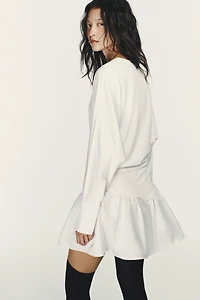 SHORT COMBINATION BATWING SLEEVE DRESS