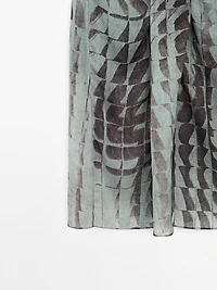 Printed midi skirt with gathered detail