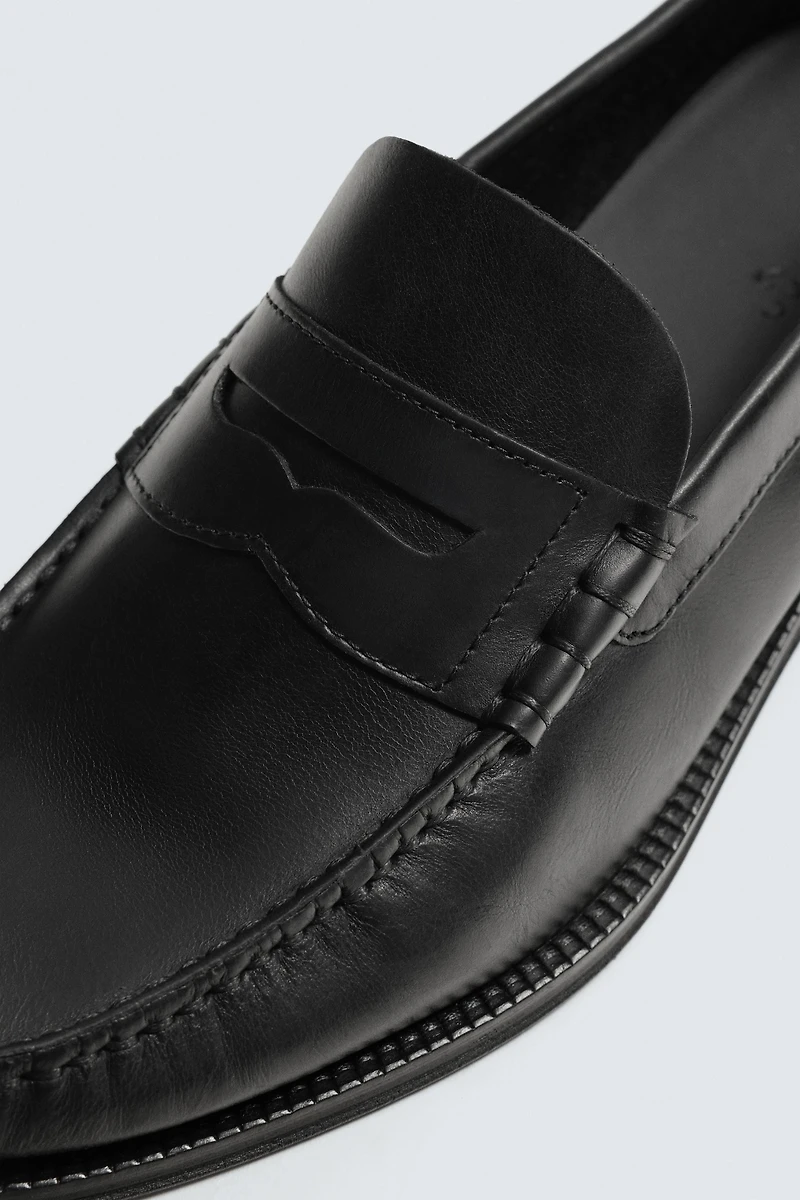 LEATHER PENNY LOAFERS