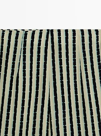 Striped flare fit trousers