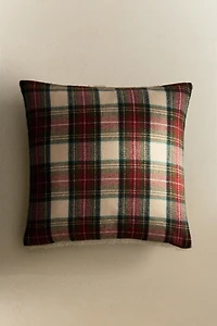 HOUSSE DE COUSSIN CARREAUX TARTAN NOËL
