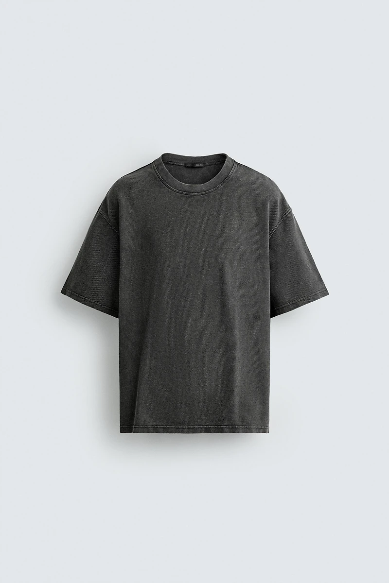 WASHED WAFFLE KNIT T-SHIRT