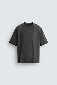 WASHED WAFFLE KNIT T-SHIRT