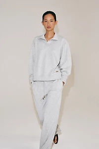 BUTTONED FLEECE SWEATSHIRT