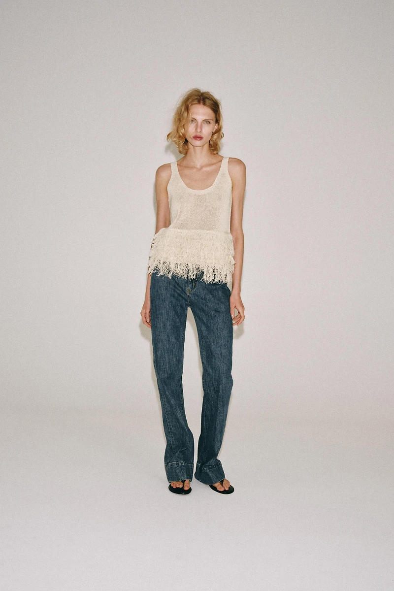 FRINGED KNIT TOP