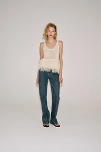 FRINGED KNIT TOP