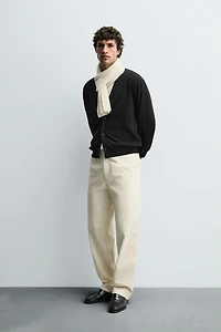 TWILL TEXTURED BELT PANTS