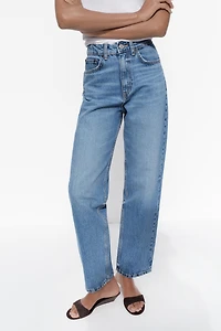 HIGH-WAISTED TRF MOM FIT JEANS