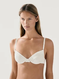 Haut de bikini froncé à armatures