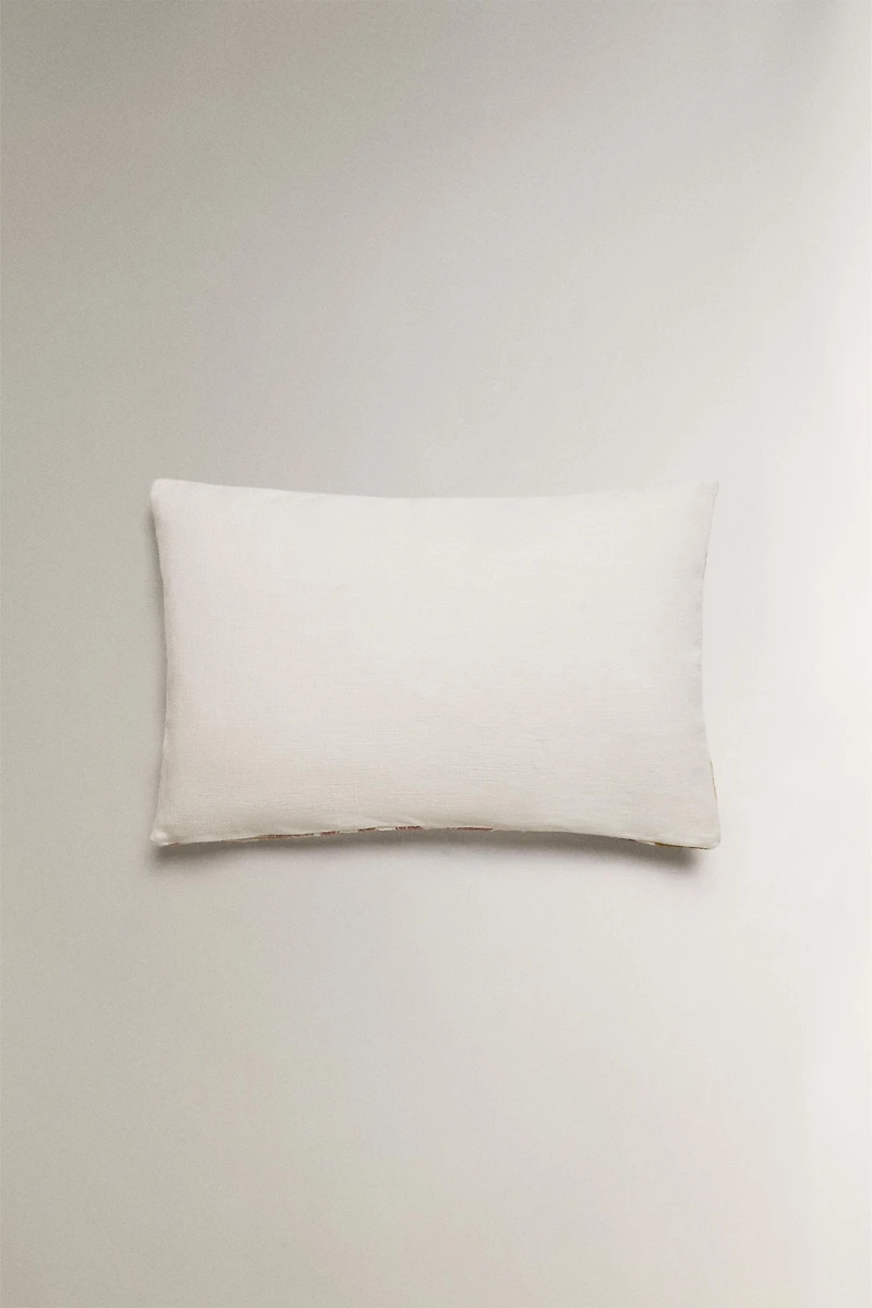 HOUSSE DE COUSSIN BRODERIE FEUILLES