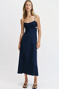 CUT OUT STRAPPY MIDI DRESS