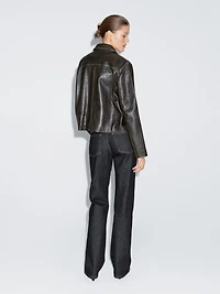 High-waist straight-leg jeans