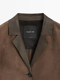 Long suede leather coat