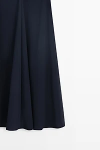 Cotton blend poplin spaghetti strap dress