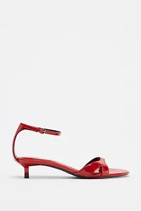 LEATHER ANKLE STRAP SANDALS