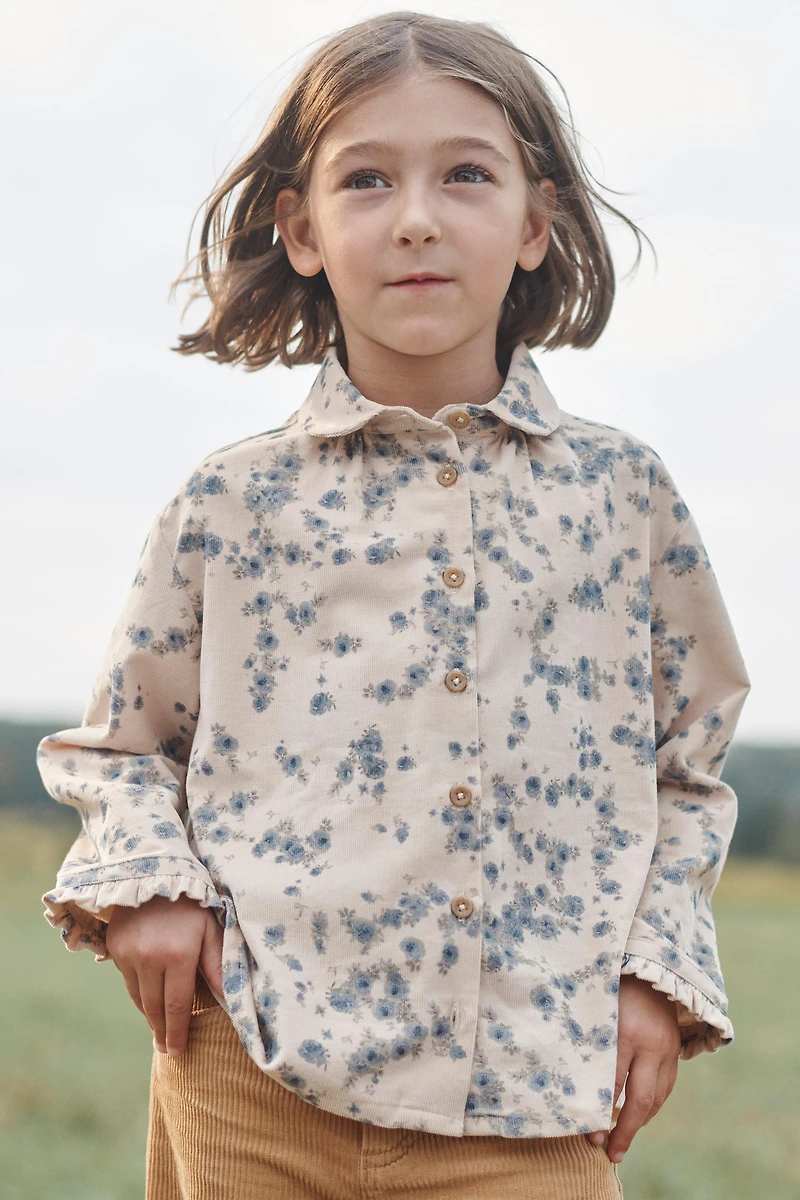 LIMITED EDITION CORDUROY FLORAL PRINT SHIRT