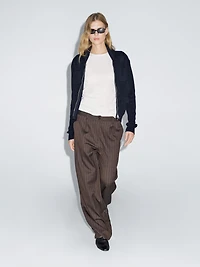 Pinstripe wide-leg trousers