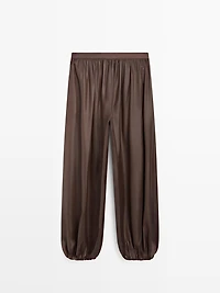 Pantalon balloon fluide satiné