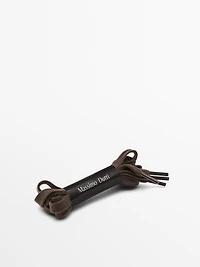 Split suede trainers with topstitching