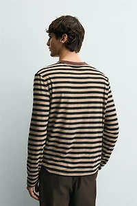 T-SHIRT À MANCHES LONGUES ET RAYURES