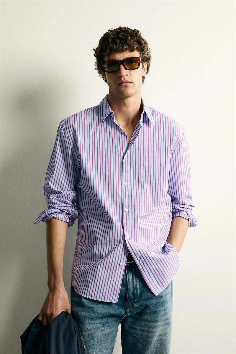 CONTRAST STRIPE REGULAR FIT SHIRT