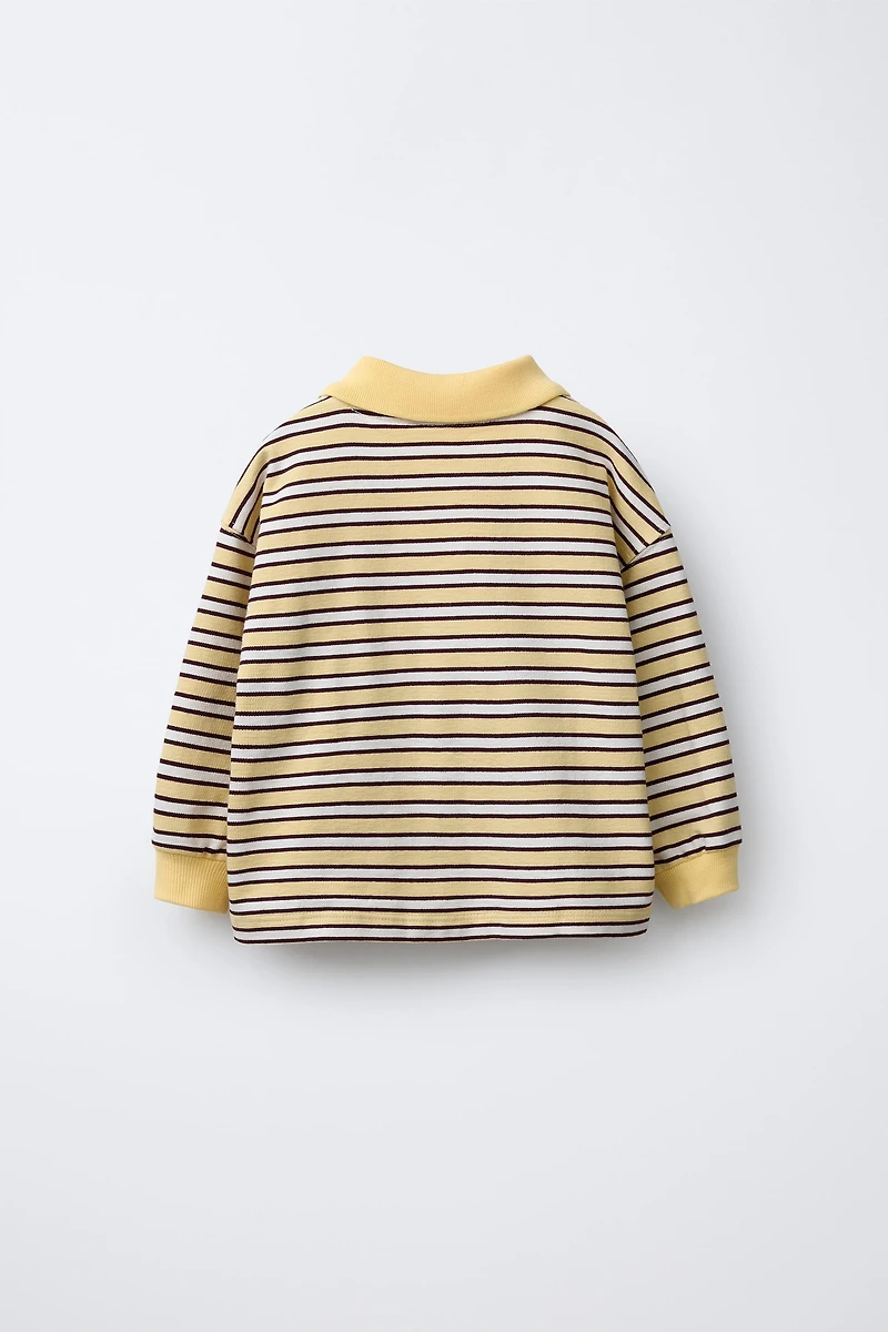 STRIPED POLO SWEATSHIRT
