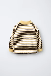 STRIPED POLO SWEATSHIRT