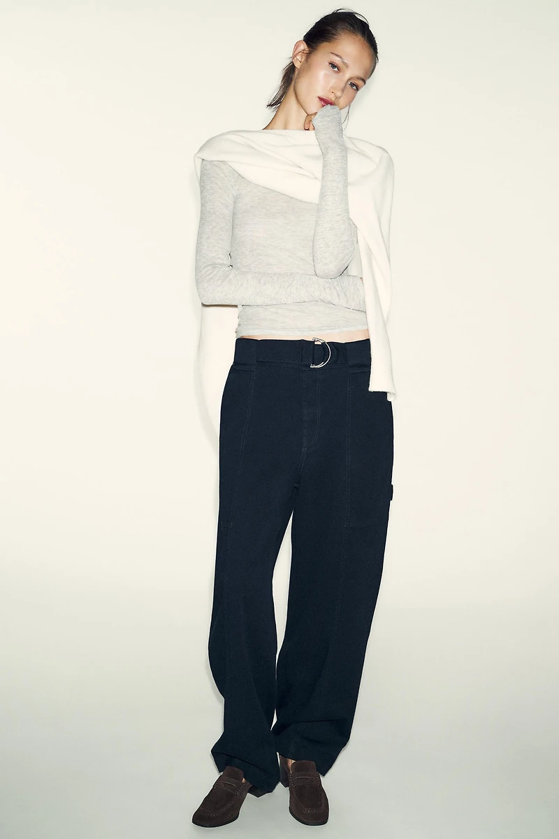 SPLIT SUEDE HEEL LOAFERS