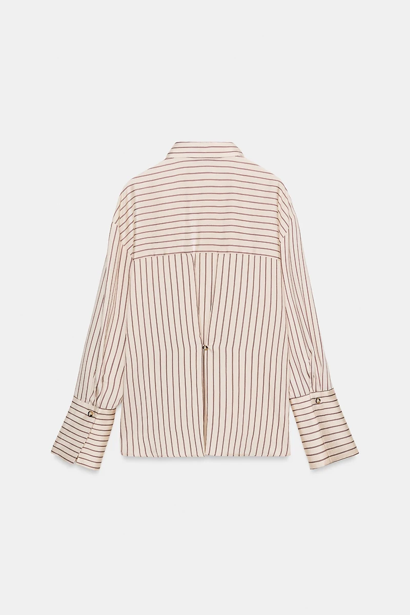 STRIPED SHIRT WITH WIDE CUFFS