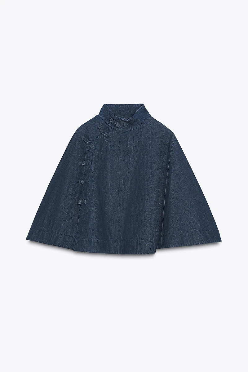 DENIM TOGGLE CAPE