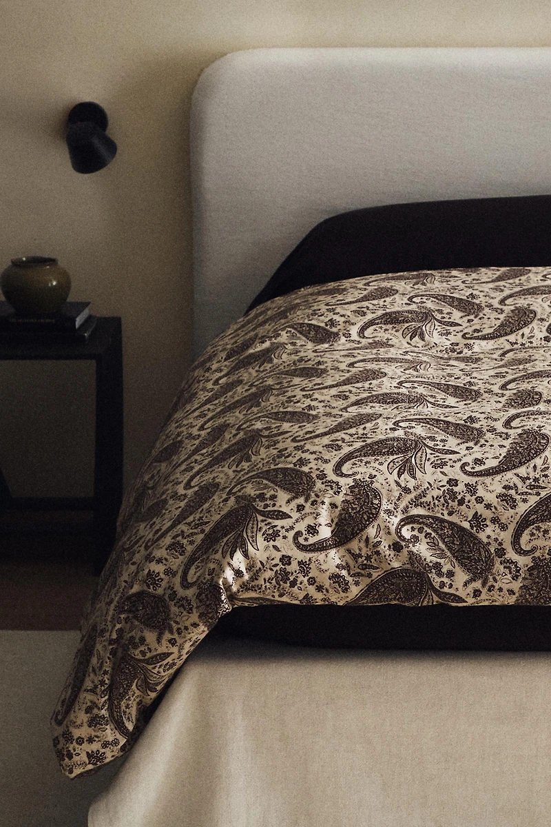 PAISLEY PRINT SATEEN DUVET COVER