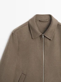 Wool blend jacket with pockets