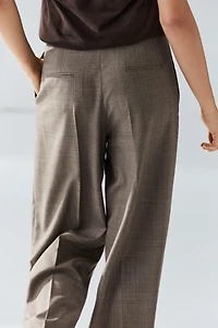 Check wool suit trousers