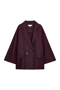 LINEN BLEND DOUBLE BREASTED BLAZER