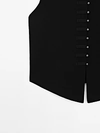 Knit waistcoat with button details