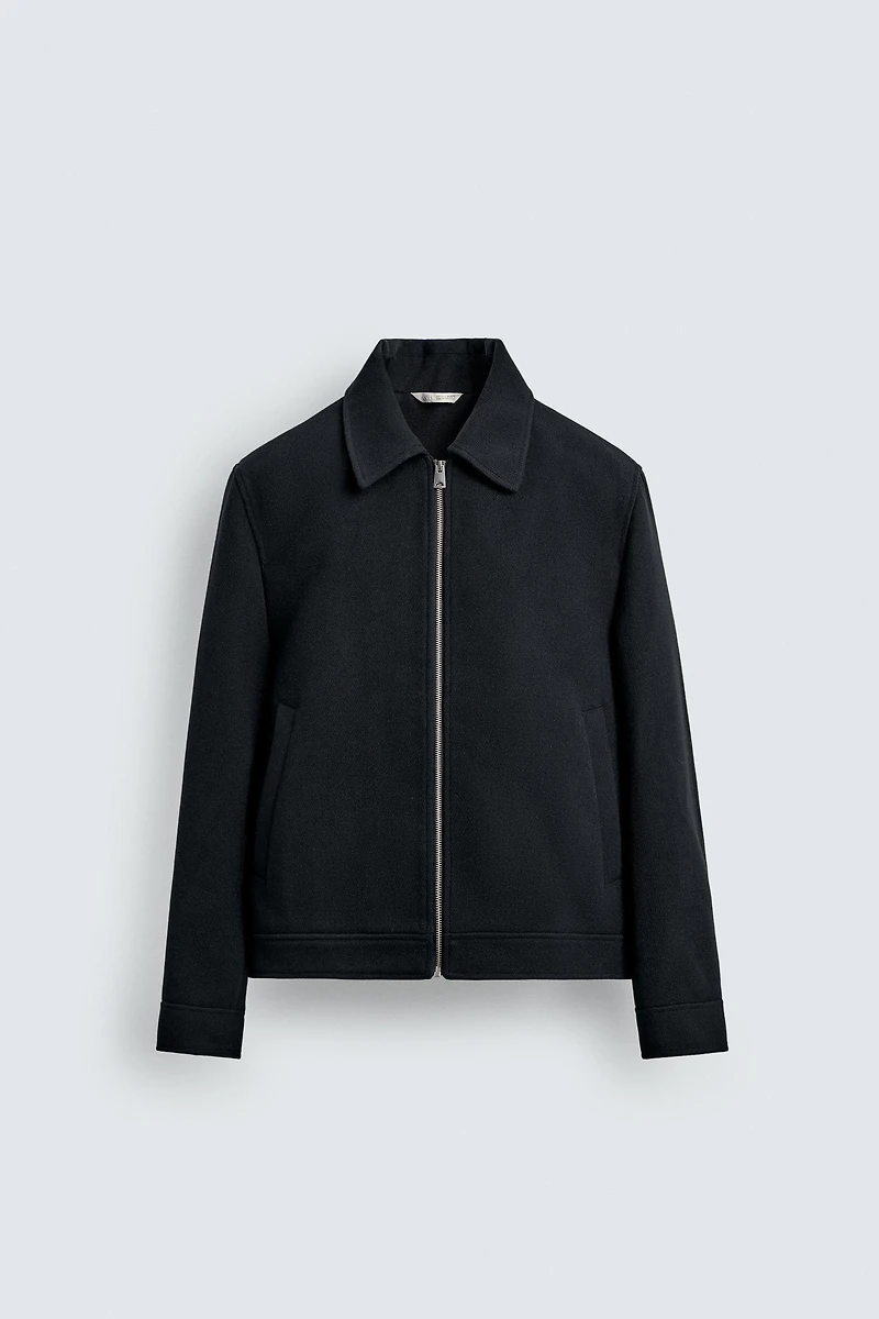 VESTE EN DRAP FERMETURE ÉCLAIR
