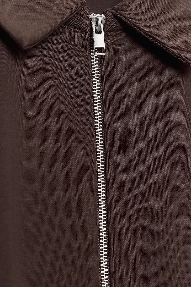 PLEATED FLEECE BOMBER JACKET