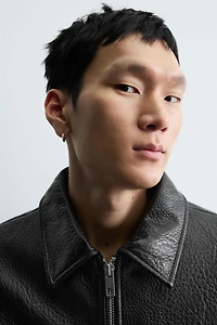 FAUX LEATHER PUFFER JACKET