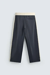 WIDE FIT JOGGER PANTS WITH STRIPES