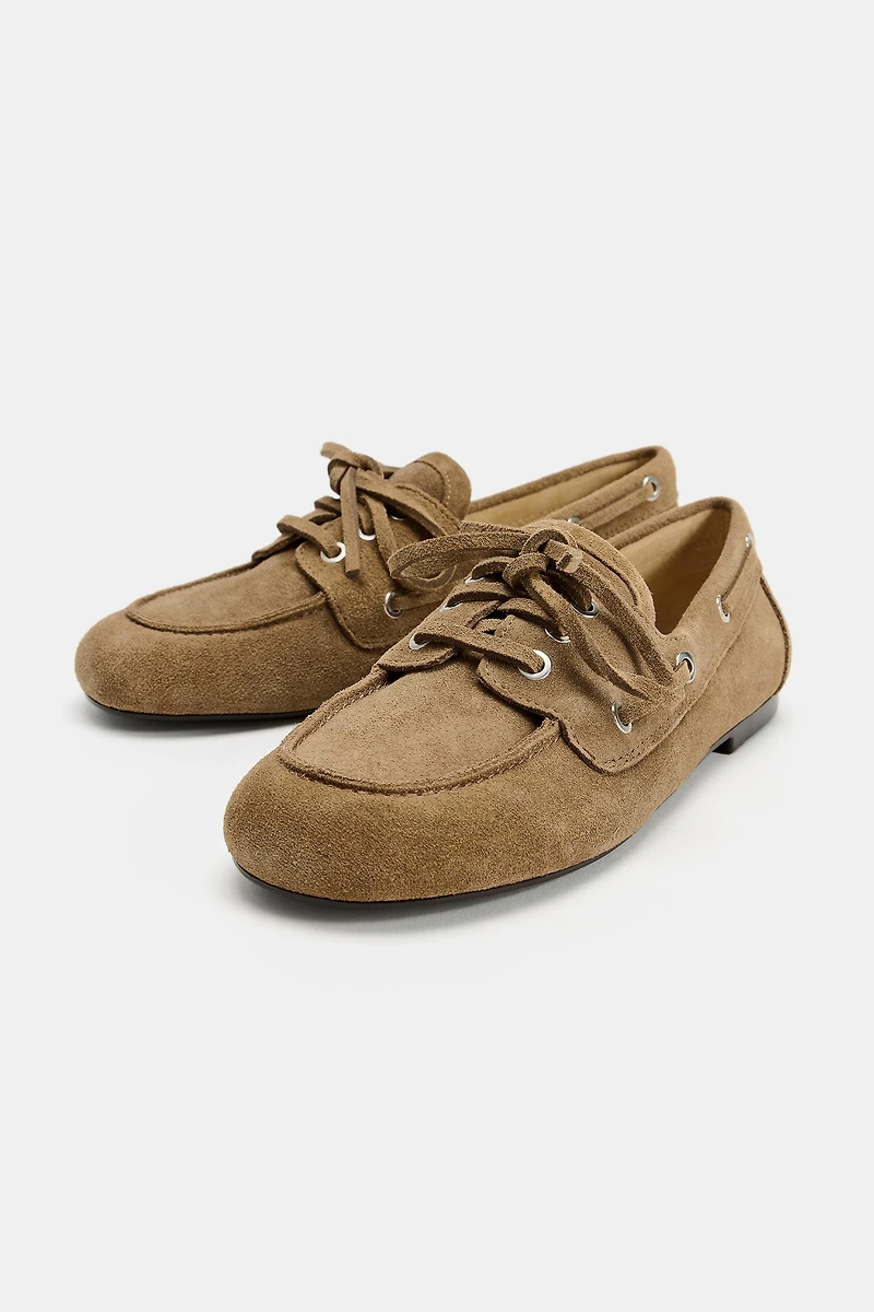 SUEDE NAUTICAL LOAFERS