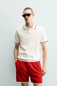 REGULAR FIT CONTRAST KNIT POLO