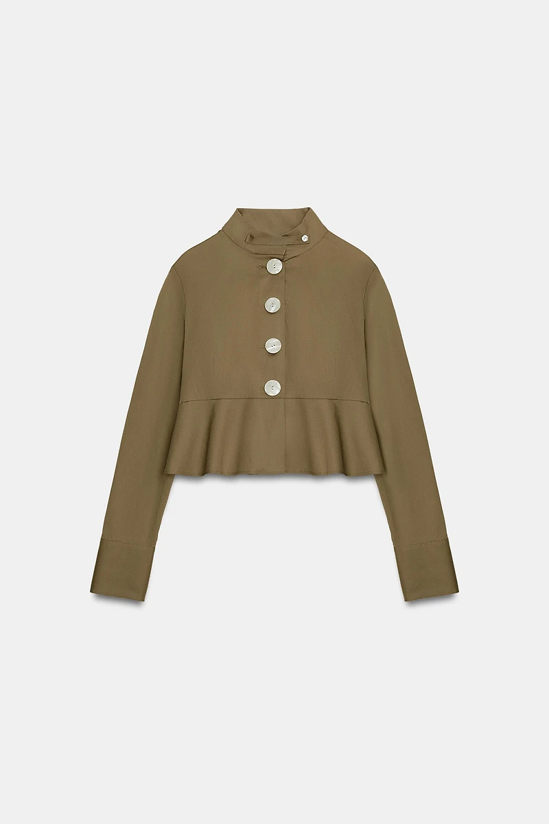CHEMISE EN POPELINE À BOUTONS