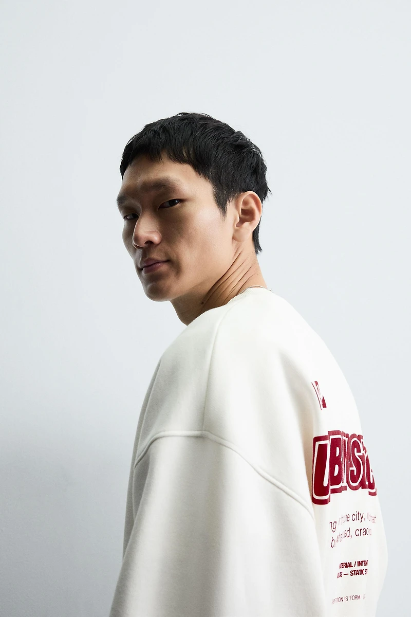 PRINTED TEXT SWEATSHIRT