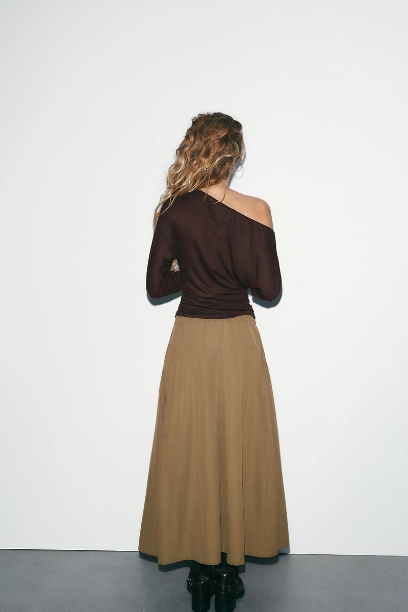 JUPE MI-LONGUE EN NYLON